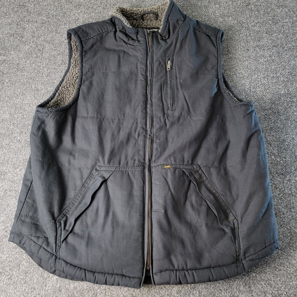 Lee Premium Select Vest Mens L Navy Sherpa Lined … - image 1